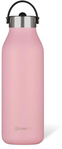 LES ARTISTES Paris A-2399 Bottle'Up 2.0, Thermos 1,5 litre, Gourde isotherme sans BPA, Réutilisable, Garde au chaud 12h et au froid 24h, Poignée, Acier Inoxydable, Design Magnolia