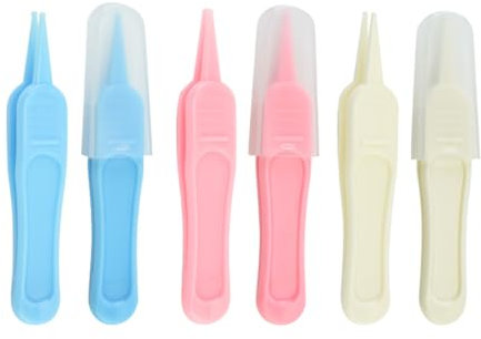 Pinzas de Nariz de Bebé, 6 Piezas Pinzas de Plástico de Cabeza Redonda, Pinzas Limpieza de Cuidado del Bebé, Pinzas Nasales