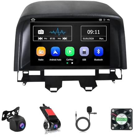 Android 14 Double Din Car Stereo 9 Inch Touch Screen Car Radio For Mazda 6 2004-2015 With Bluetooth FM WiFi SWC Android Auto Carplay GPS Navigation AHD Reverse Camera(Y1 1+32G)