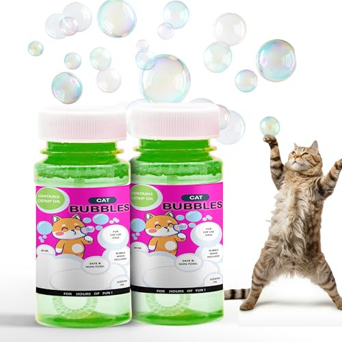 Petopedia 2 x Katzenminze Blasen für Katzen und Kätzchen - Natürliches Katzenminze-Öl - Sicheres interaktives Katzenblasenspielzeug, spannendes Spielen drinnen und draußen, Reisen, tragbar (120 ml, 2