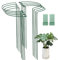 8 Pack 25x40cm Garden Plant Support Stakes Ring Cages with 20 PCS Plant Ties, Metal Half Round Plant Ring for Peonies, Hydrangea, Tomato, Rose