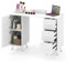 RELAX4LIFE Table de Manucure avec Rangement, Bureau Manucure avec 3 Tiroirs, 2 Armoires, Table Onglerie avec Coussin de Poignet Amovible, Grande Capacité, Plateau 108X45 CM pour Salon de Beauté(Blanc)