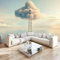 MIATCENRT Nuages Échelle Papier Peint Panoramique, Ciel Phare 3D Tissu De Soie Murale, 350X256Cm (L×H) Tapisserie Poster Geant Mural, Décoration Murale Chambre Salon Restaurant