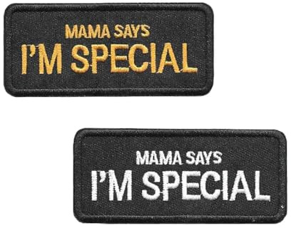 Azlanway Patches Klett，2 Stück - Militär Aufnäher mit Mama Says I'm Special-, Bestickte Aufnäher für Uniform Rucksäcke Kleidung Baseballmützen Westen Hundetransporter