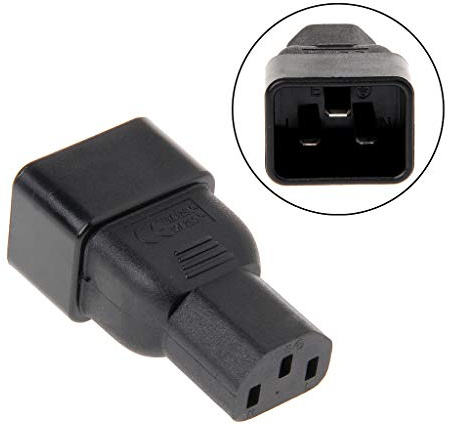 XFUYI C20 3-poliger Stecker auf C13 3-polige Buchse, Versorgungskonverter-Adapter