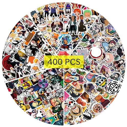 GTOTd Anime Mixed Sticker Aufkleber (400 Stück) Anime Theme Geschenke Merch für Laptop Wasserflasche Telefon Zubehör Auto Stoßstange Fenster Helm Dekor Teens
