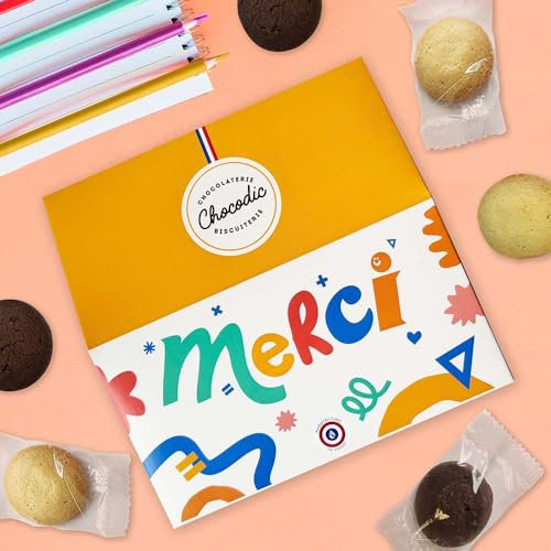 Coffret Luna Carré Assortiment Biscuits Palets Vendéens| Collection Merci | Remerciements Maîtresse Maître Atsem Nounou Collègue