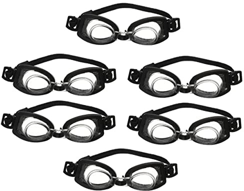 Garneck 6 Stück Mini-Schwimmbrille Puppenhaus-Miniaturbrille Mini-Gläser zum Basteln Puppenbrillen Miniatur-Zubehör Brillenrequisiten zum Anziehen Puppe Brille Brille Plastik Schwarz