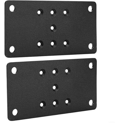 Confezione da 2 piastre di supporto in acciaio per pali a terra, 16,5 x 8,9 cm, staffe di supporto in metallo resistente, per cemento, patio, padiglione, ringhiera, recinzione, installazione di