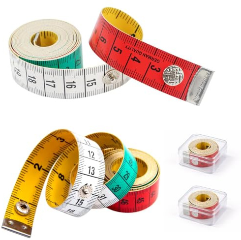 Tailors Soft Tape Measure Sewing – 2 Pack Dual-Sided Flexible Measuring Tape for Body Measurements & Clothes Tailoring – 150cm/60inch Portable Fabric Tape Measure with Box for Tailors & Dressmakers