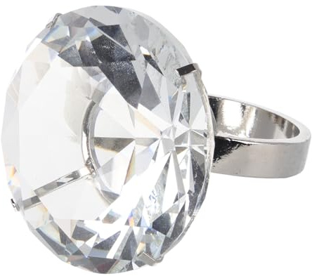 GALPADA Bague Géante Verre Transparent Décoration Élégante et Romantique pour Mariage Fiançailles et Célébrations Accessoire Simulation Anneau Scintillant Polyvalent