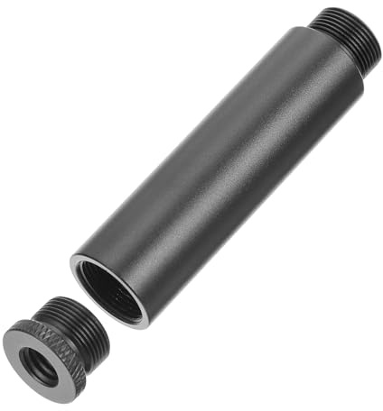 ANDRESLAD Mikrofon Verlängerungsrohr aus Aluminium mit Schraubgewinde Stabile Erweiterung für Mikrofonarm und Stativ Einfache Befestigung Kompatibel mit Meisten Mikrofonständern Schwarz