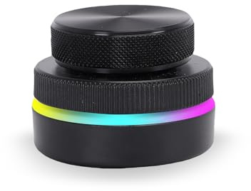 VBESTLIFE Manopola di Controllo del Volume USB, Manopola Personalizzata con Luce RGB, Controller del Volume per Girare Le Pagine Connessione USB C 2.4G BT