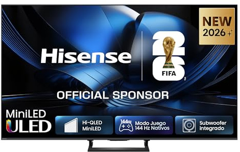 Hisense 100U7SE - MiniLED Smart TV 100 Pulgadas, Hi-QLED MiniLED Modo Juego 165 Hz Nativos, Subwoofer Integrado, Hi-View AI Engine Pro, Dolby Vision IQ, Smooth Motion IA, Modo Filmmaker