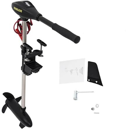 HUOMMGS 408W Elektromotor Boot Außenbordmotor 300KG Angelboot Elektro Motor mit 5 Vorwärts, 3 Rückwärtsgänge 12V Außenborder E Motor Boot Aussenborder Upgrade Elektro Bootsmotor für Beiboote