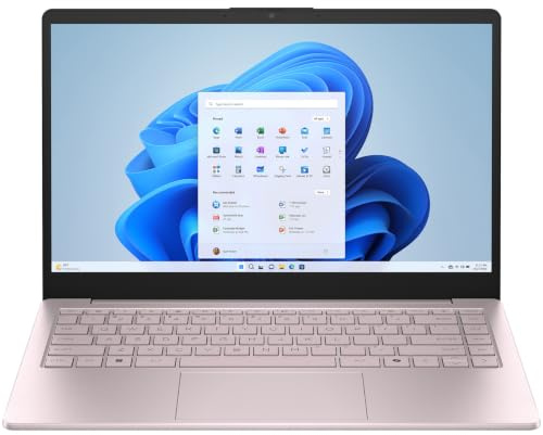 HP Laptop da 14 pollici 2026, processore Intel N150, RAM personalizzata da 4 GB, 128 GB UFS | Intel UHD Graphics, Wi-Fi 6, Bluetooth 5.4, batteria a lunga durata, leggera 1,41 kg, Windows 11 Home per studenti, rosa