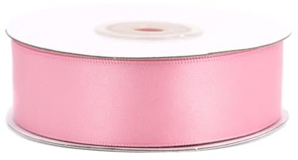 Doppelseitiges Satinband 25mm x 20m Rolle - FARBAUSWAHL in 6/10/25/38mm - farbecht & waschbar - Schleifenband für Hochzeit - Geschenkband zum Verpacken Dekorieren Basteln - Rosa 148