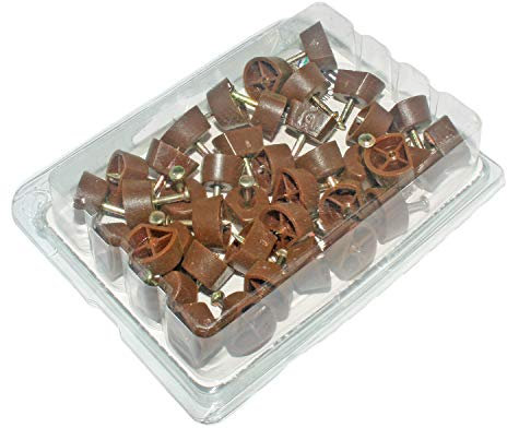 HKB ® 40 Stück Bodenträger mit Stahlstift, 12mm hoch, 7mm breit, Kunststoff braun, Qualitätsprodukt von Hersteller Hettich, Artikelnr. 383