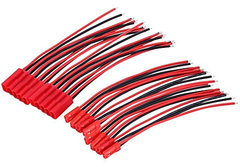 VIPMOON 20Pairs JST 2 Pin Plug Male to Female EL Wire Cable Connector Adapter 22 AWG for 3528 5050 LED Light Strip (4 Inch)