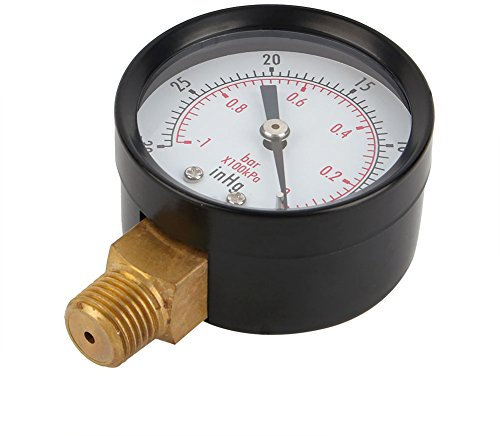 Medidor de presión de vacío de 2 pulgadas para compresor de aire Gas de aceite de agua 1/4 NPT montaje inferior MF