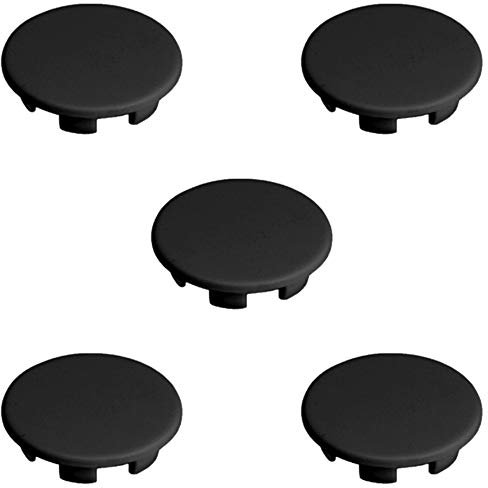 5x CACHE ROND A CLIPSER PLASTIQUE NOIR BOUCHON PROTECTION TROU MEUBLE MUR CLOISON (Ø20mm)