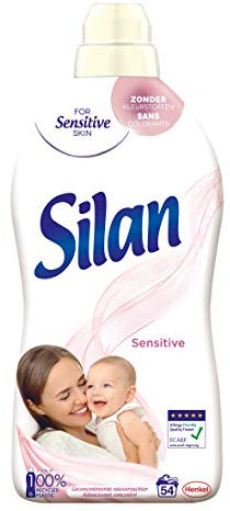 Silan Sensitive Weichspüler, Für Babykleidung und Sensitive Haut, 54 (1 x 54) Waschen