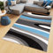 TAPISO Maya Teppich Kurzflor Modern Streifen Gestreift Design Grau Schwarz Weiß Blau Wohnzimmer Schlafzimmer Büro ÖKOTEX 300 x 400 cm