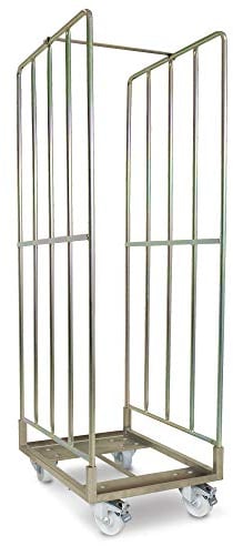 Gitterwagen mit 2 Lenk- und 2 Bockrollen aus Kunststoff, Ø 100 mm, BxTxH 480x640x1740 mm,