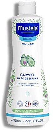 MUSTELA Babygel baño Espuma 750 ml. válvula dosificadora, ABS, Negro, One size