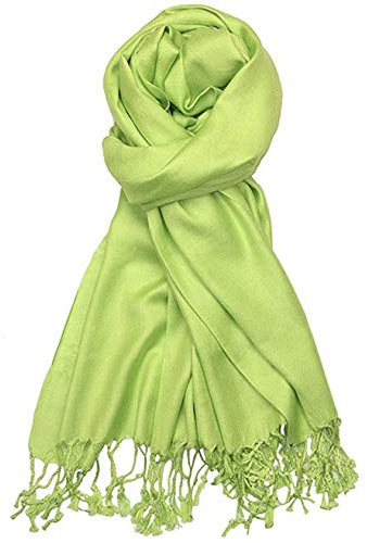World of Shawls Super Soft Pashmina Shawl Scarf Wrap (Lime Green)