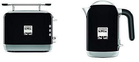 Kenwood kMix TCX751BK Toaste, 2-Schlitz-Toaster (900 W) schwarz & ZJX650BK Wasserkocher kMix 2200 Watt, Metall, 1 Liter, schwarz