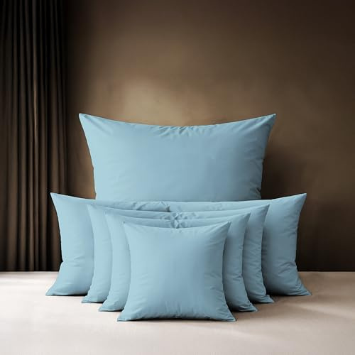Lavea® 2er Set Kissenbezug 40x60 cm - Delphinblau | 100% Baumwolle – Flauschige Kissenhülle mit Reißverschluss, weiche Kopfkissenbezüge, OEKO-TEX® zertifiziert, Serie Jasmin