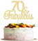 Gyufise 3Pack 70 & Fabulous Birthday Cake Toppers Gold Glitter 70 Fabulous Cake Decorations for 70th Birthday 70th Anniversary Party Celebration Decorations Supllies