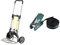 wolfcraft 3418000 Sangle d'Arrimage à Cliquet | Longueur 4 m | Force de Serrage 180 kg,Noir/Bleu