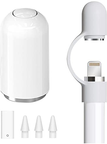 flintronic Pencil Nib Set, Compatible Nibs, 1st & 2nd Generation Nib Replacement Nibs, Suitable For Ipad Pro ipencil, With Silicone Protective Cover & Pen Cap & Charging Converter, White (set of 6)