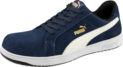 Puma Safety Men's Iconic Low Work Shoe Composite Toe Slip Resistant Navy EH Size 12