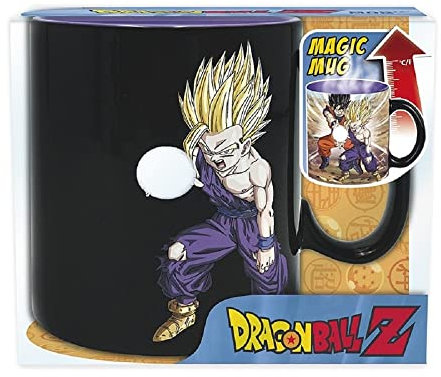Abysse Corp Dragonball Z - Mug - Son Goku and Gohan Vs Cell - Thermal Effect Coffee Mug - Mug 460 ml - Gift Box, Multicoloured