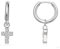 Limerencia Titan Creolen mit Anhänger, G23 Medizinische Hypoallergen Hängende Ohrringe mit Perlen Kubischer Zirkoniumdioxid für empfindliche Ohren Mode Damenschmuck (10mm, Kreuz)