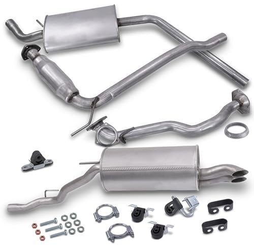 ATEC Germany Auspuff Schalldämpfer Set 1x Hosenrohr, 1x Vorschalldämpfer,