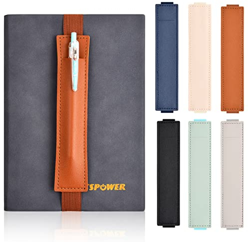 Laughhe Stifthalter Notizbuch 6 Stück Tagebuch Stifthalter Elastische Stiftschlaufe Pen Holder für Tagebuch Elastischer Stifthalter aus Leder Wiederverwendbare Buch Stiftschlaufe für Notizbuch