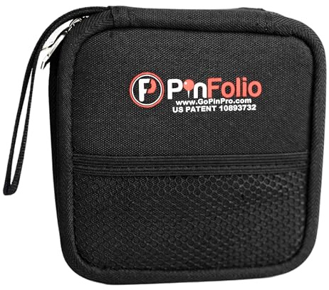 PinFolio Mini-Show-Pin-Display-Tasche, leicht und kompakt, Mini-Sport-Pinnbuch mit Tragegurt für einfachen Handel mit bis zu 48 Emaille-Pins von 2,5 cm