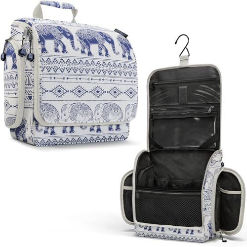 Venture 4TH Premium Travel Hanging Toiletry Bag for Men and Women with Expandable Compartments for Cosmetics, Makeup Brushes, Jewelry, Shaving Tools, Removable TSA Friendly Clear
