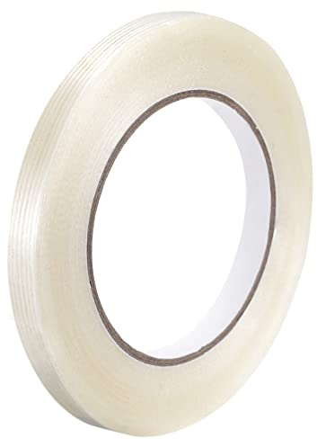 sourcing map Filament Umreifungsband 1/2 x55 Yards 5.3 Mil Verstärkte Glasfaser Klebeband Durchsichtig