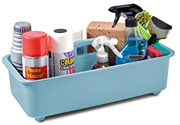 Snips Undersink Storage Organizer, Under Sink Caddy with Wheels, Colour Light Blue, 45,3 x 20,8 x 17,5, Made in Italy, Bpa Free