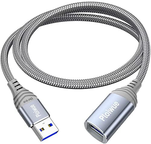 Ploiwue USB 3.0 Extension Kabel 3M Male to Female Nylon Braided Expansion Kabel Suitable for Hard Drives scanners Card Readers Keyboards Printers Supporting 5G BPS high-Speed Data Transmission