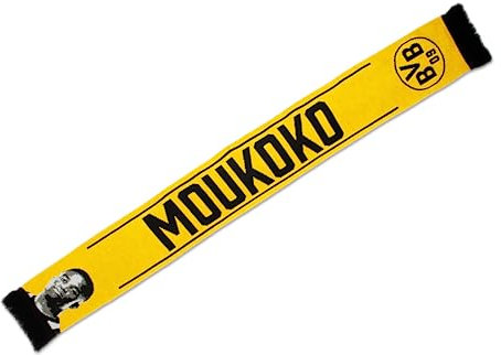 Borussia Dortmund BVB Schal Youssoufa Moukoko - 140x17cm - schwarzgelb - Fanartikel