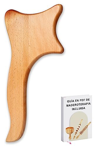 Tabla Moldeadora de Maderoterapia para Masajes | Pala Drenaje Linfático Piernas, Gua Sha Corporal, Masajeador Anticelulitítico, Fabricado en Madera de Haya