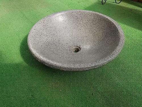 Fregadero circular de hormigón revestido efecto granito de 48 x 18 cm