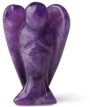 QINJIEJIE Amethyst Schutzengel Figur Edelstein Kristalle Engel Heilsteine Schutzengel Geschenke Kristall Guardian Angel Statue Reiki Wächter Engel Figur Deko
