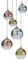 Beliani Lustre Multicolore en Verre Rond Installation Requise Design Moderne 6 Ampoules Tooma